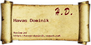 Havas Dominik névjegykártya